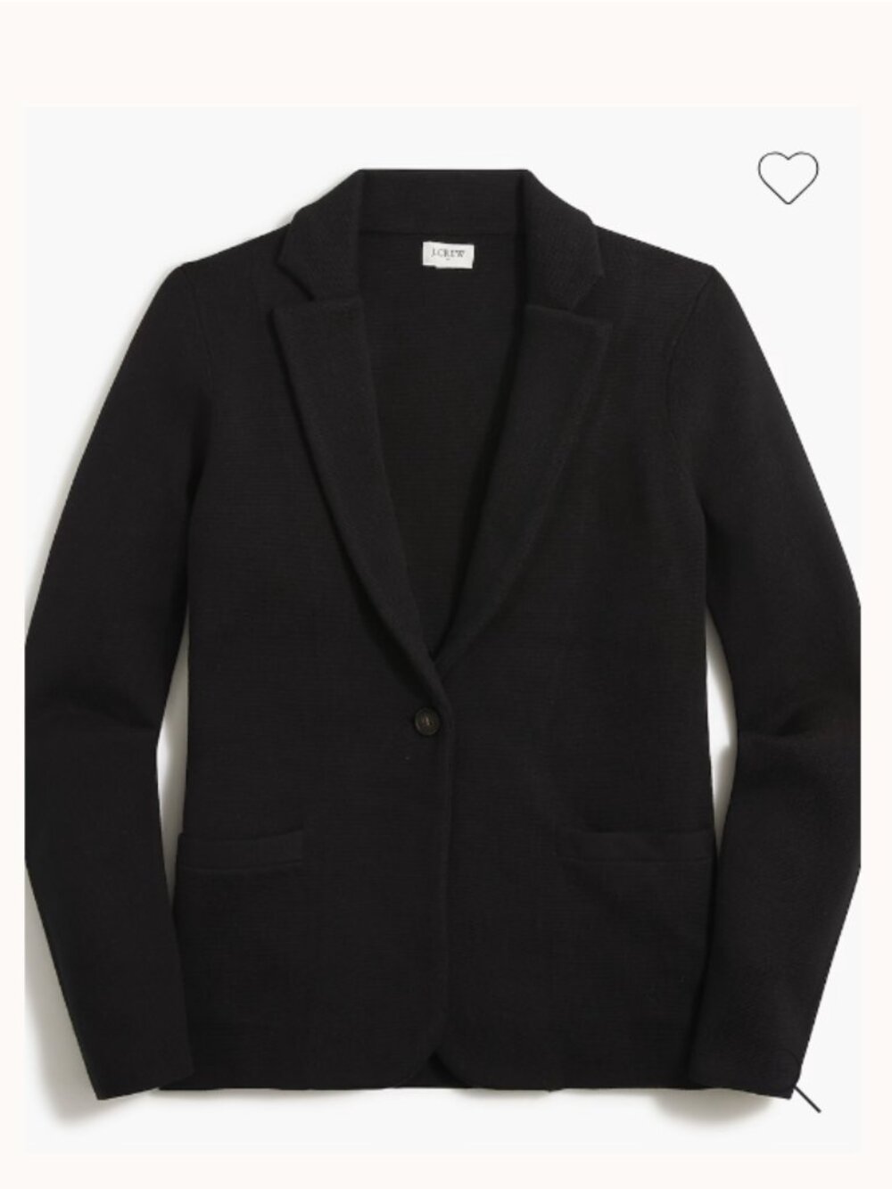J. Crew Schoolboy Sweater Blazer Black Knit Size Large